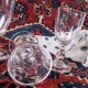 Le Grenier de la Mandoune. 3 petits verres à pied, alcools digestifs, verres soufflés XVIII ème siècle