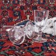 Le Grenier de la Mandoune. 3 petits verres à pied, alcools digestifs, verres soufflés XVIII ème siècle