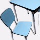 Table Formica et chaises 1960 bleu et acier vintage