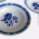 6 assiettes creuses badonviller 86, motif fleurs bleues (pivoines). French Antique