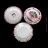 Lot de 3 assiettes anciennes, Gien Jeannette,  Gien Gilles & Sarreguemines