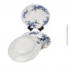 3 assiettes creuses Flow Blue Newport CO Ltd, Burslem england. Trentham Pottery. Vintage