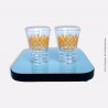 2 verres vintage CARDON, motif jaune
