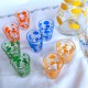 8 verres à liqueur avec carafe, années 70, motifs bulles, bleu, vert, orange et jaune