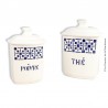 2 Pots à épices (Poivre et Thé)  faïencerie Nouvelle Givors France. French Vintage