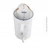 Ancien récipient lavement vintage 2L. , en métal émaillé blanc marbré bleu, pour déco french antique