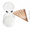 4 assiettes blanches Opaque LUNEVILLE France. Fin 19ème