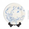 Assiette J.V.B. Terre de Fer en bleu, Vieillard Bordeaux, modèle Buveurs. French Antique