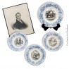 Lot de 2 assiettes parlantes « La vélocipédomanie »  Creil et Montereau. French Antique