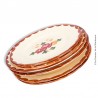 Lot de 6 assiettes Faïencerie Longchamp France, modèle Agen, peint à la main. French Vintage