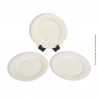 3 assiettes plates blanc-cassé Digoin Sarreguemines, 1920 - 1950