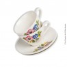 Tasses avec soucoupes Luneville KG Tradition, décor à fleurs. French Antique