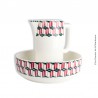 Ancien Ensemble de Toilette Céranord St Amand France - BRO et CUVETTE. Motif géométrique. French antique