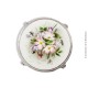 Le Grenier de la Mandoune. Dessous de plat ancien en faïence cerclé de métal, décor  « Fleurs ». French Vintage
