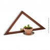 Ancien miroir en triangle isocèle cadre en bois, année 1950 / 1960