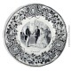 Le Grenier de la Mandoune. Assiette parlante Creil et Montereau « Le mariage civil » , Médailles d’Or, E.M & Cie (XIXè)