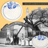 Paire d'assiettes plates, Digoin Sarreguemines, modèle St Etienne. French Antique