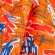 Le Grenier de la Mandoune. Tissu coton des années 1970 Imprimé Vintage orange ★ Neuf ★ French vintage ★
