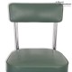 Chaise de bureau industrielle, métal et assise en skaï vert