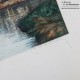 Le Grenier de la Mandoune. Ancienne gravure couleur paysage signé G. Marchelli 1885 /1912 encadrée