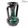 Vase VALLAURIS signé, style amphore, vert, blanc et marron. French Antique