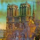 Le Grenier de la Mandoune. Paris, l’Opéra - Notre-Dame, Illustrations anciennes de Paris sous vitre. France vintage