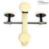 Paire de Porte-manteaux métal jaune et noir, 2 patères. Vintage