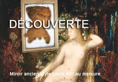 Miroir ancien style Louis XVI au mercure. French Antique 70 x 51,50 cm